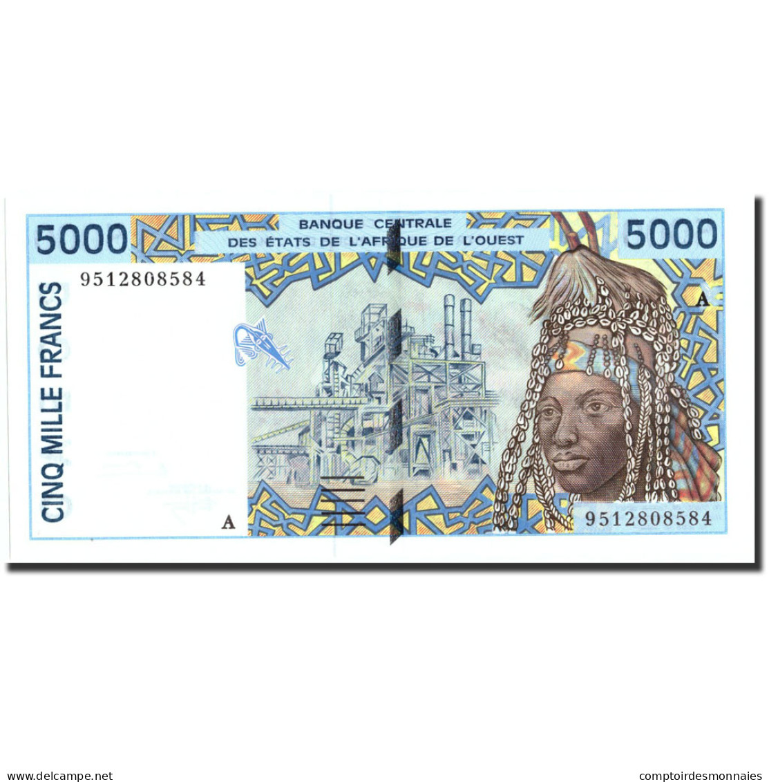 Billet, West African States, 5000 Francs, Undated (1992-2003), 9512808584 - West African States