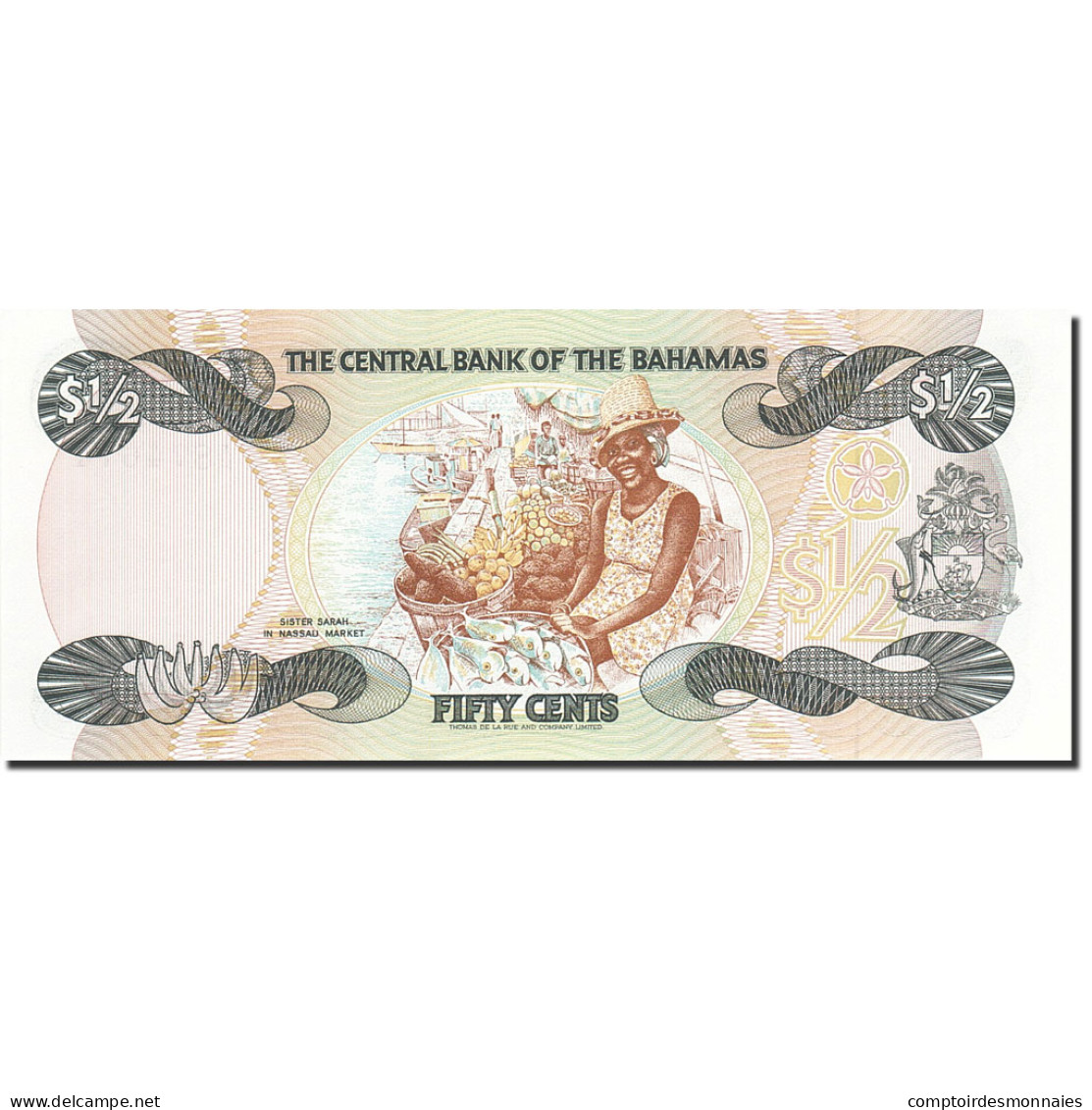 Billet, Bahamas, 1/2 Dollar, 1984, 1984, KM:42a, SPL - Bahamas