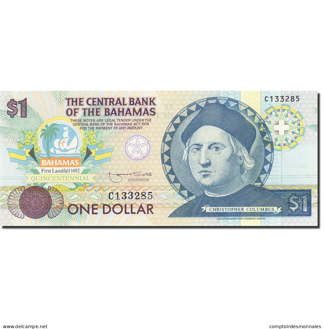 Billet, Bahamas, 1 Dollar, 1992, Undated (1992), KM:50a, NEUF - Bahamas