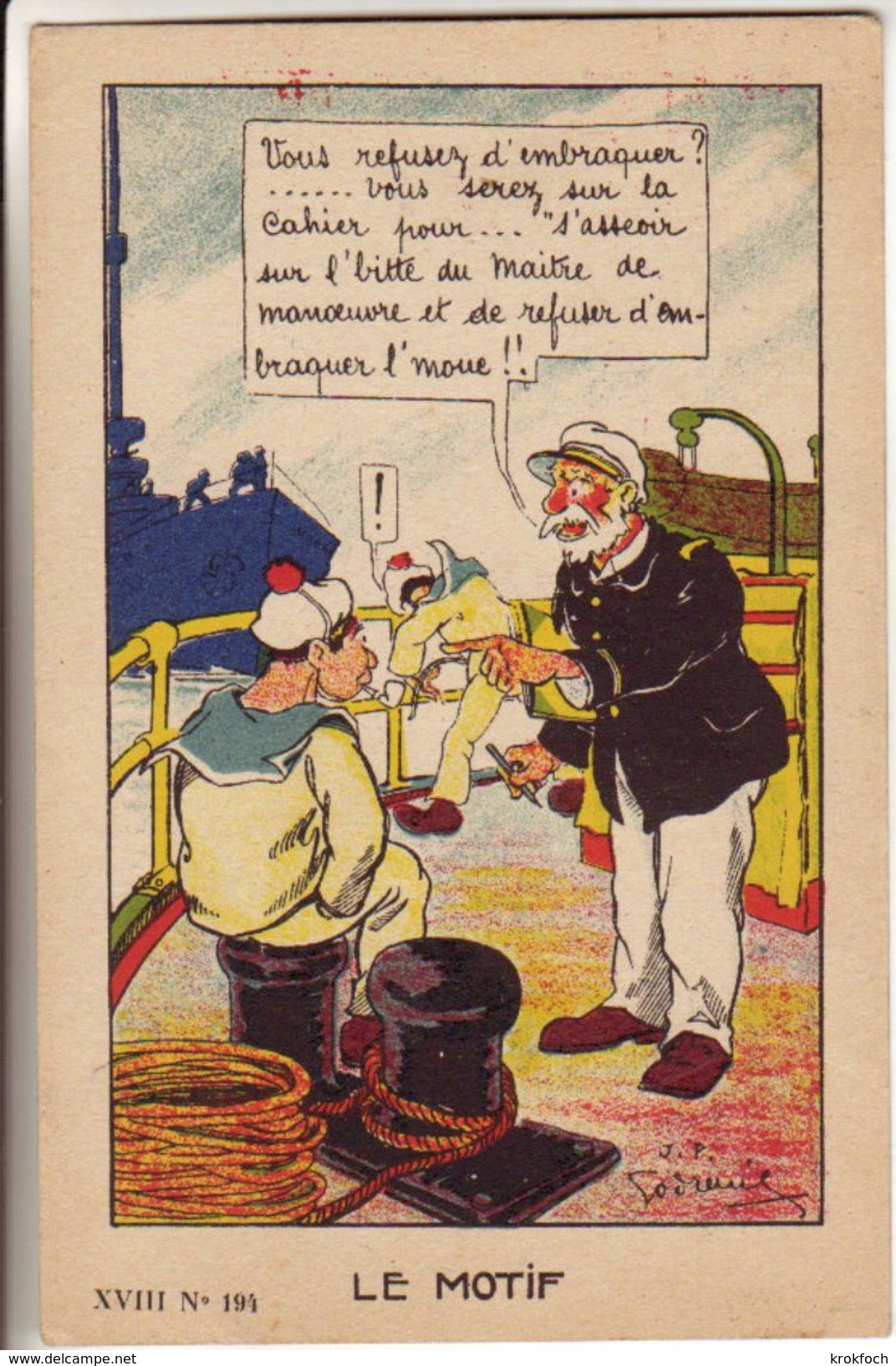 Humour Marine : 3 Cartes De Godreuil : Le Jus Les Lettres  Et Le Motif De Punition - Matelot - Humoristiques