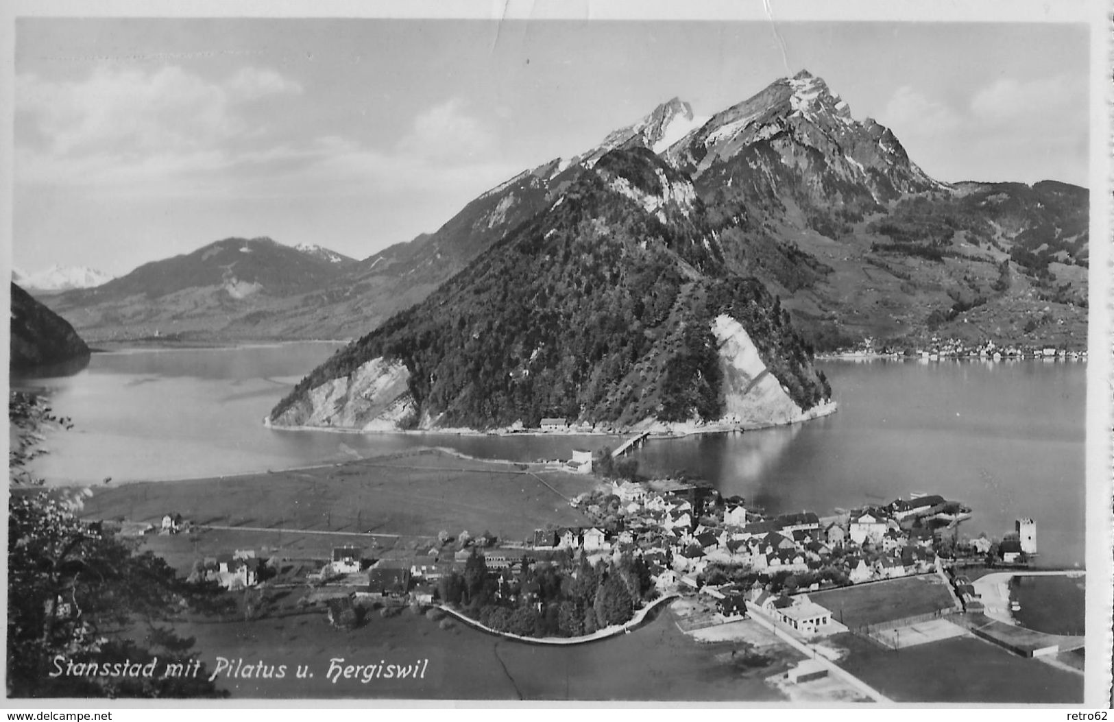 STANSSTAD &rarr; Interessante Perspektive Gegen Lopper Und Den Alpnachersee, Ca.1950 - Stans