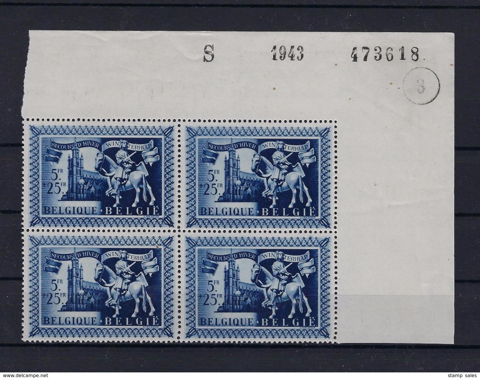 N°638 Drukdatum 1943 MNH ** POSTFRIS ZONDER SCHARNIER COB &euro; +18,00 SUPERBE - Esquinas Fechadas