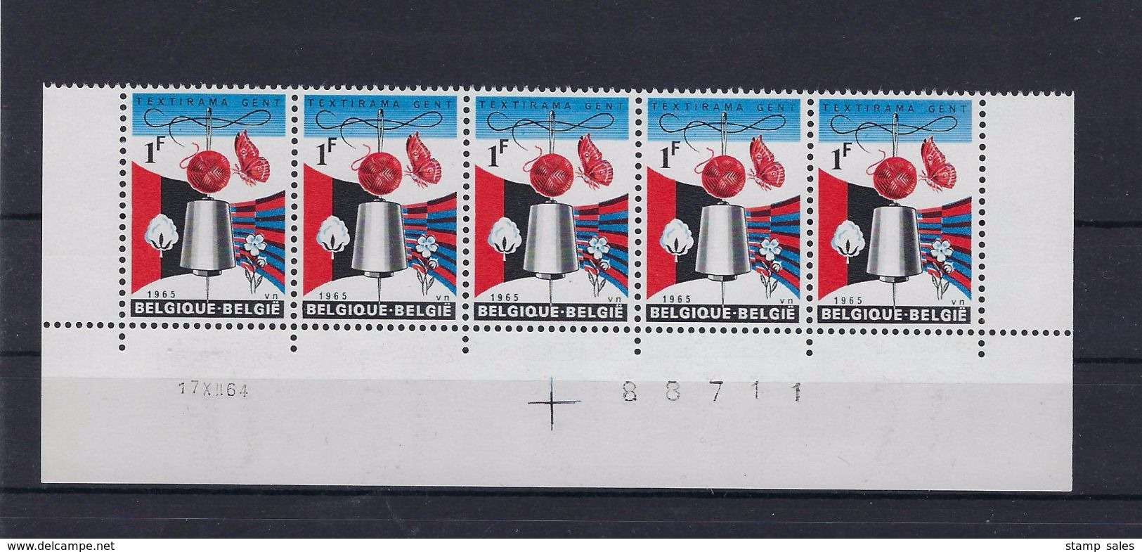 N°1313 Datumstrook 17XII64 Onpaar MNH ** POSTFRIS ZONDER SCHARNIER SUPERBE - Dated Corners