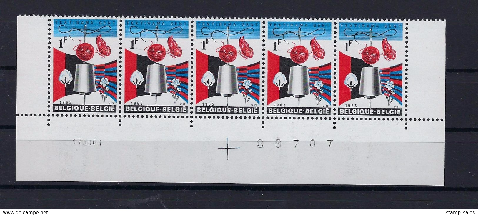 N°1313 Datumstrook 17XII64 Onpaar MNH ** POSTFRIS ZONDER SCHARNIER SUPERBE - Dated Corners