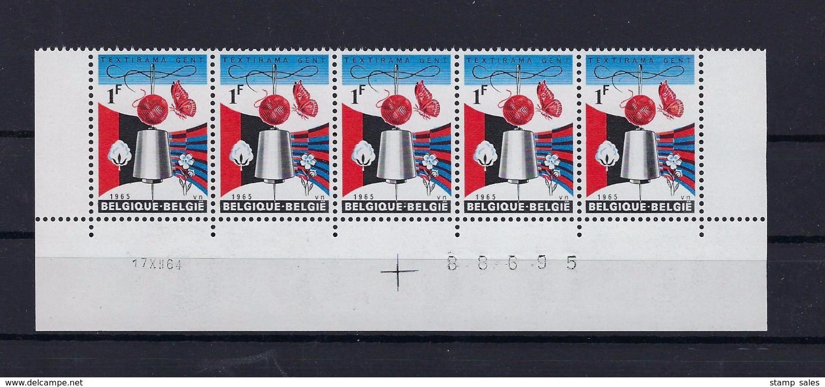 N°1313 Datumstrook 17XII64 Onpaar MNH ** POSTFRIS ZONDER SCHARNIER SUPERBE - Hoekdatums