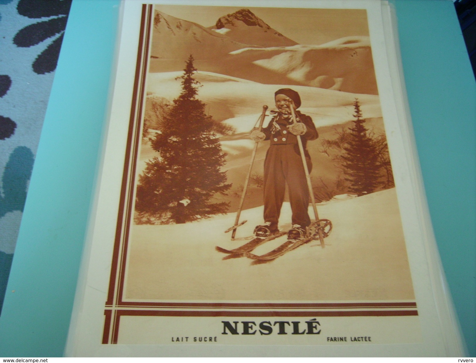 ANCIENNE PUBLICITE LAIT CONCENTRE  NESTLE AU SKI - Autres & Non Classés