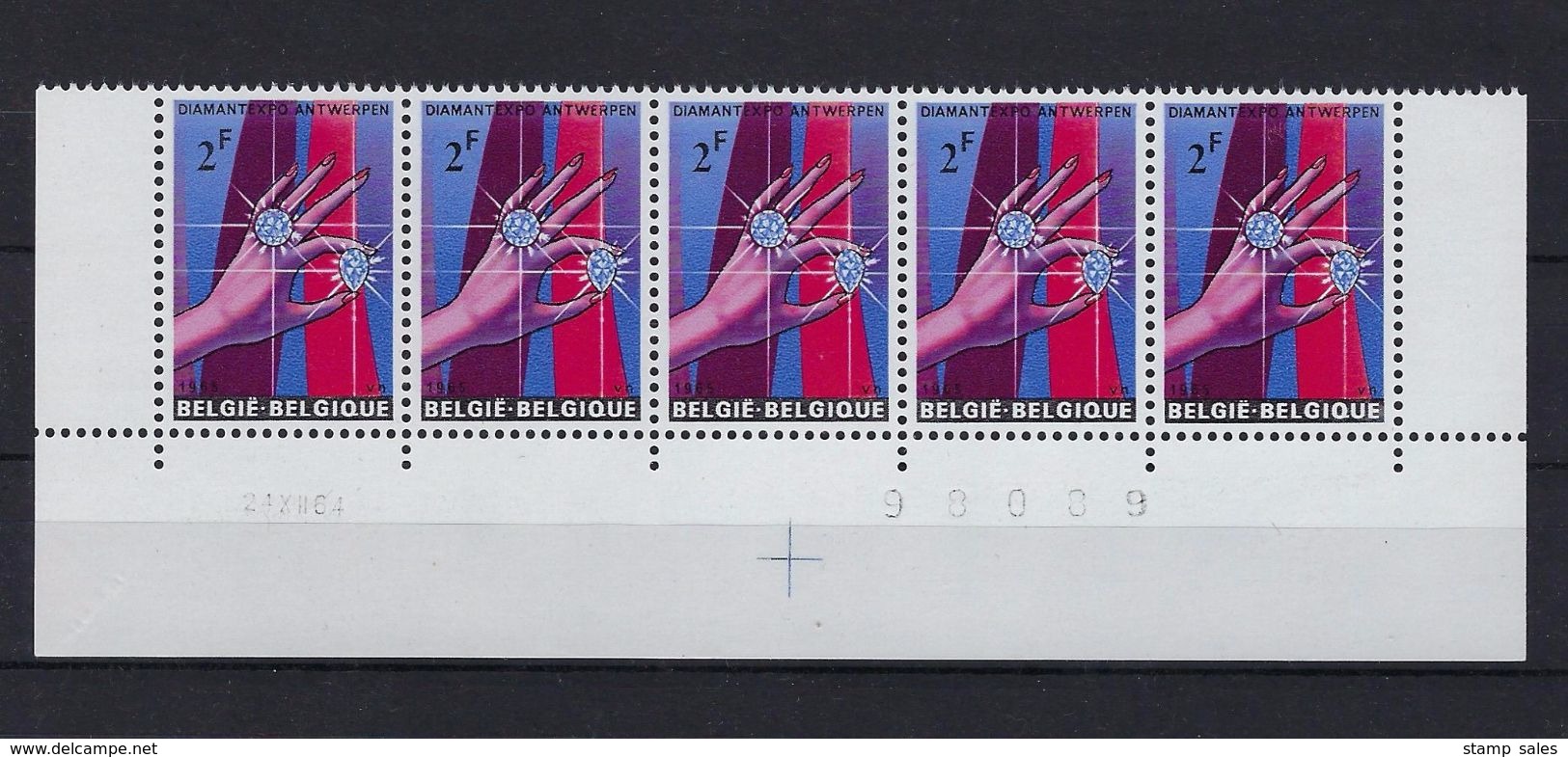 N°1314 Datumstrook 24XII64 Onpaar MNH ** POSTFRIS ZONDER SCHARNIER SUPERBE - Esquinas Fechadas