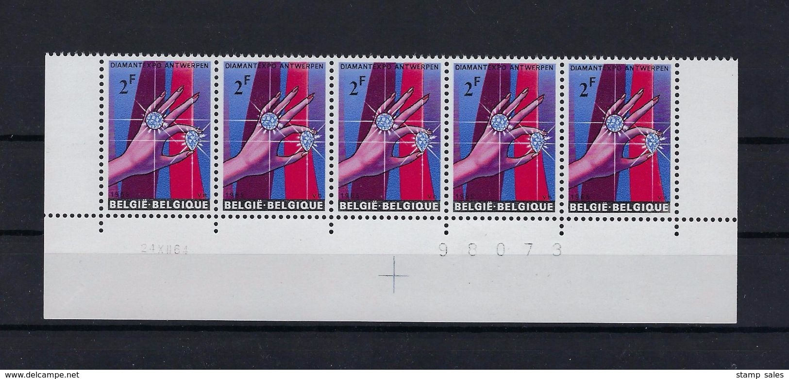 N°1314 Datumstrook 24XII64 Onpaar MNH ** POSTFRIS ZONDER SCHARNIER SUPERBE - Hoekdatums