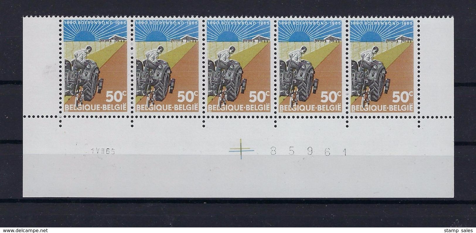 N°1340 Datumstrook 1VII65 Onpaar MNH ** POSTFRIS ZONDER SCHARNIER SUPERBE - Dated Corners