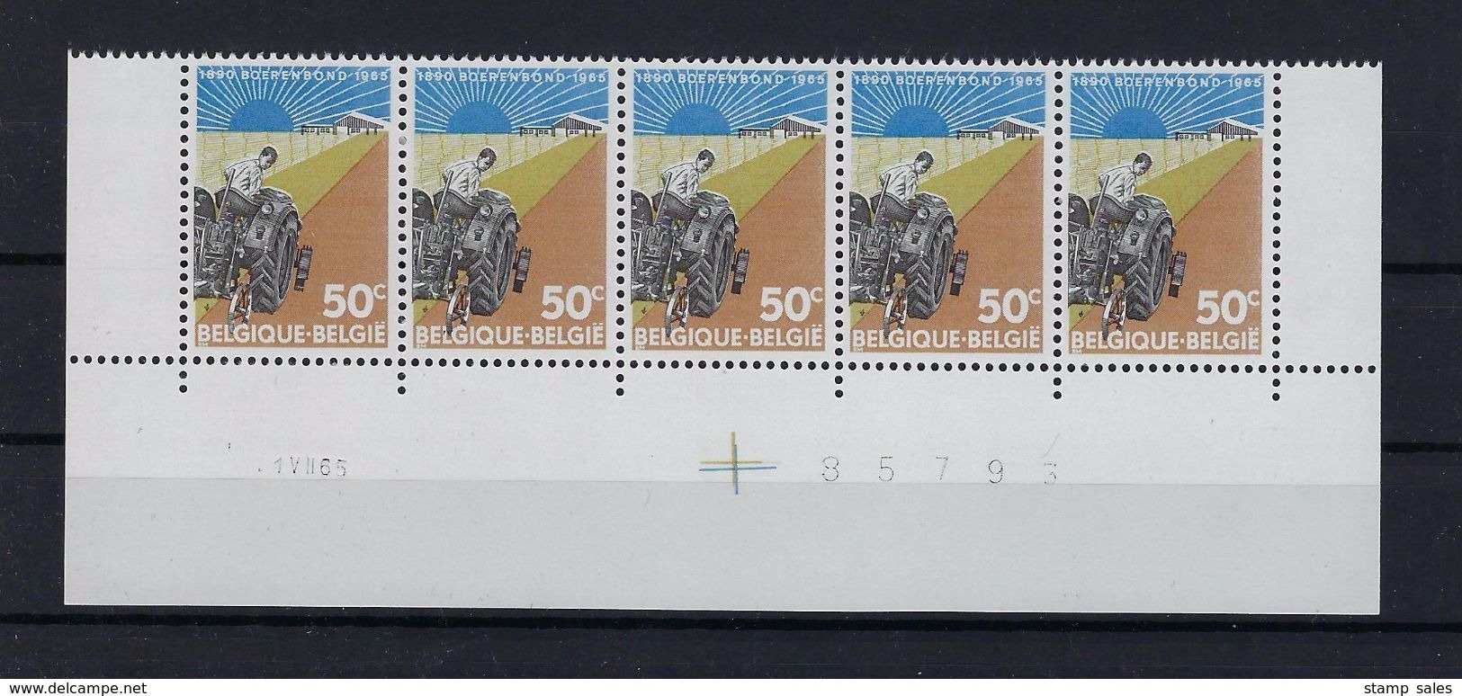 N°1340 Datumstrook 1VII65 Onpaar MNH ** POSTFRIS ZONDER SCHARNIER SUPERBE - Dated Corners