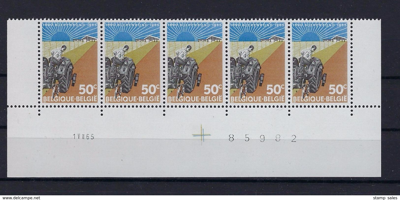 N°1340 Datumstrook 1VII65 Paar MNH ** POSTFRIS ZONDER SCHARNIER SUPERBE - Dated Corners