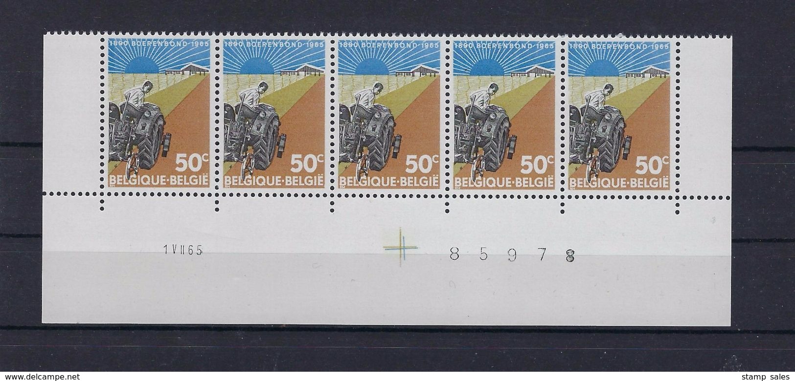 N°1340 Datumstrook 1VII65 Paar MNH ** POSTFRIS ZONDER SCHARNIER SUPERBE - Hoekdatums