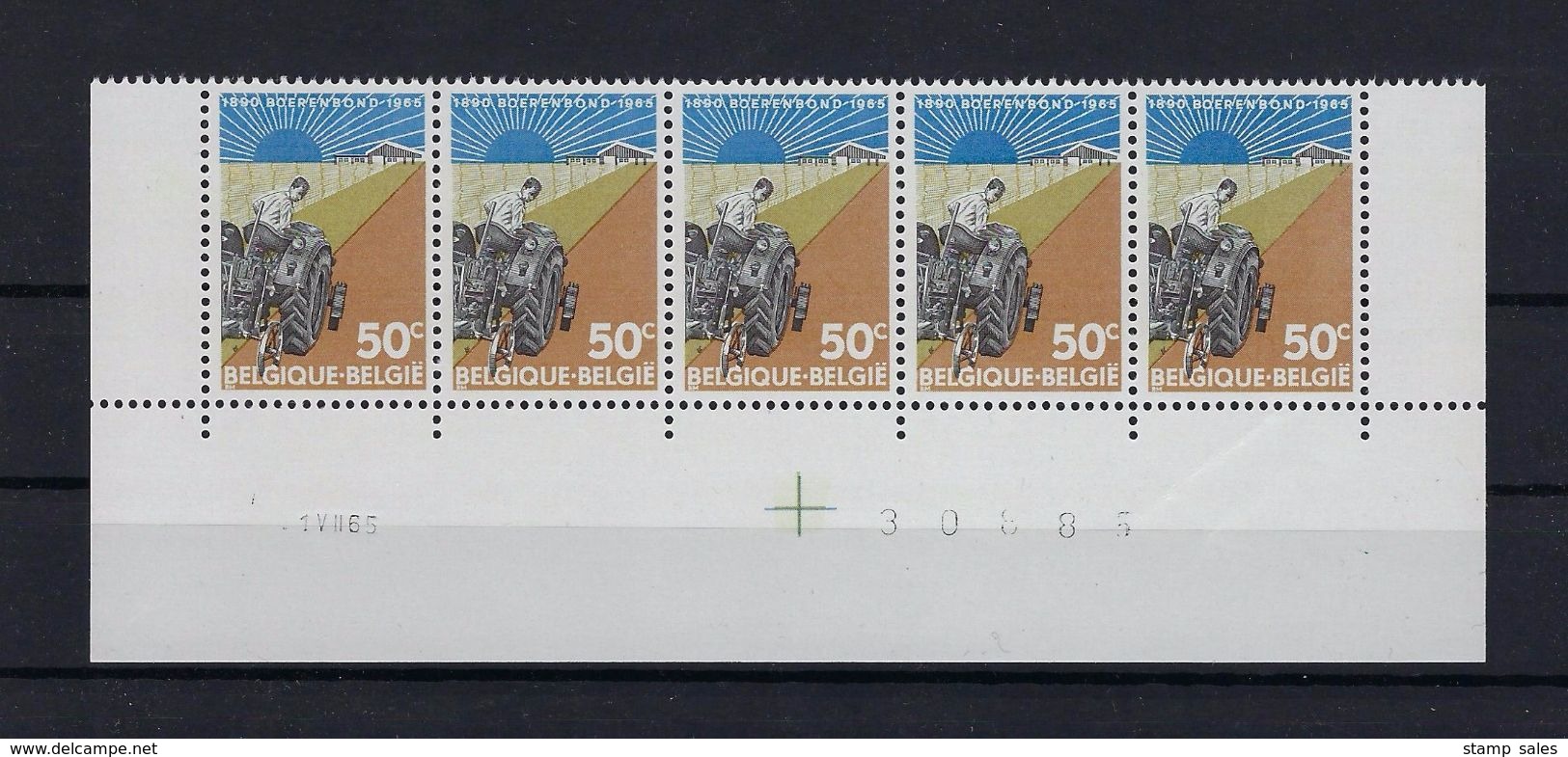 N°1340 Datumstrook 1VII65 Onpaar MNH ** POSTFRIS ZONDER SCHARNIER SUPERBE - Hoekdatums