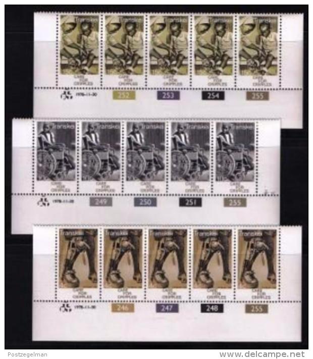 TRANSKEI, 1978, Mint Never Hinged Stamps In Control Blocks, MI 45-47 , Care For Cripples, X209 - Transkei