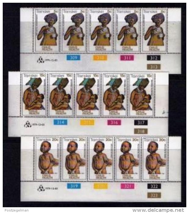 TRANSKEI, 1979, Mint Never Hinged Stamps In Control Blocks, MI 62-64 , Child Health, X214 - Transkei