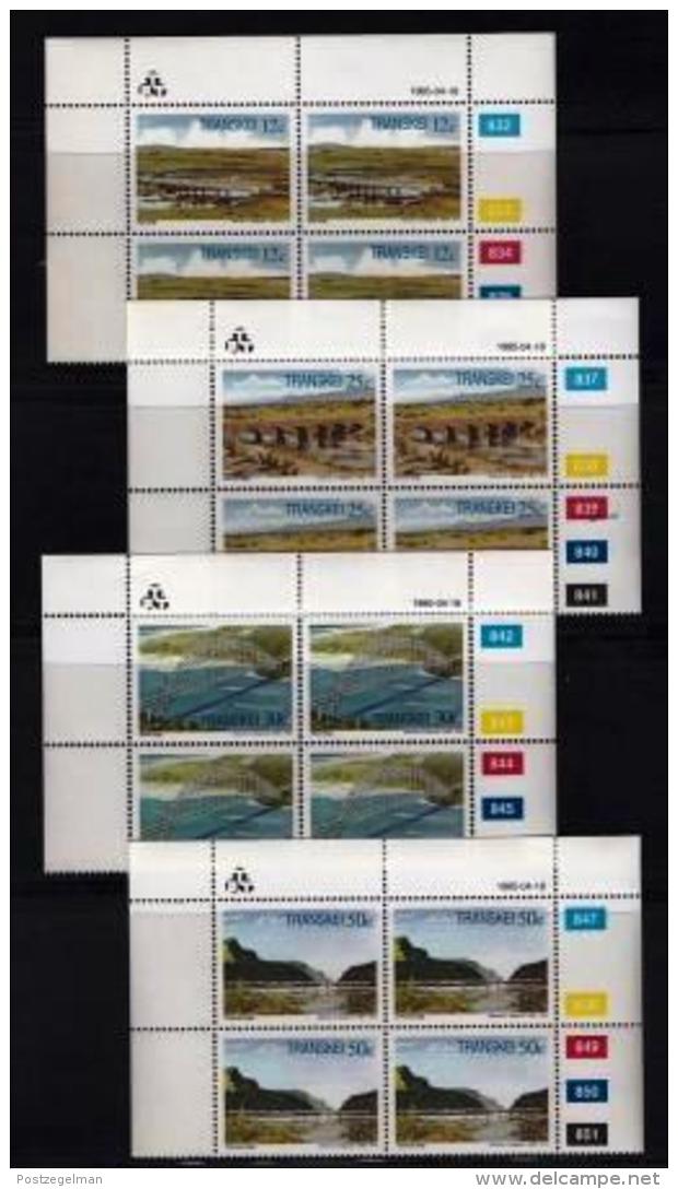 TRANSKEI, 1985, Mint Never Hinged Stamps In Control Blocks, MI 168-171, Bridges,  X233 - Transkei