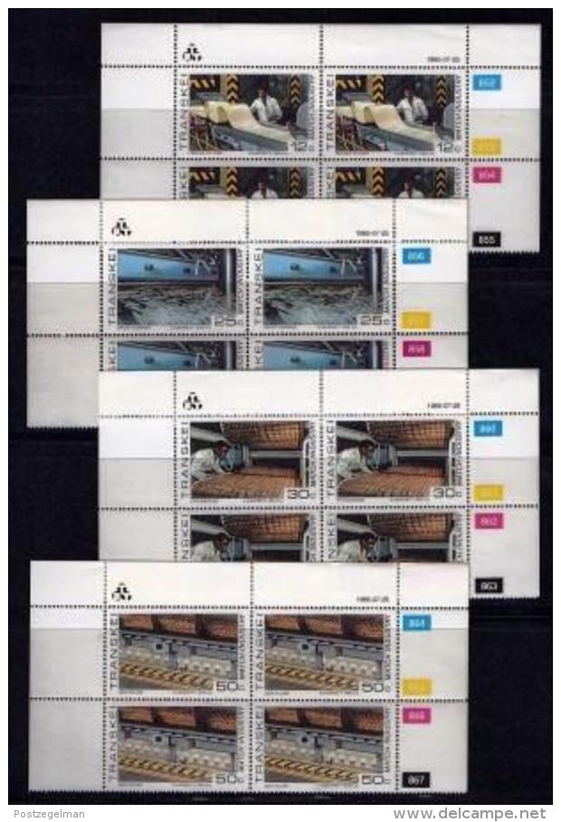 TRANSKEI, 1985, Mint Never Hinged Stamps In Control Blocks, MI 172-175, Match Factory,  X234 - Transkei