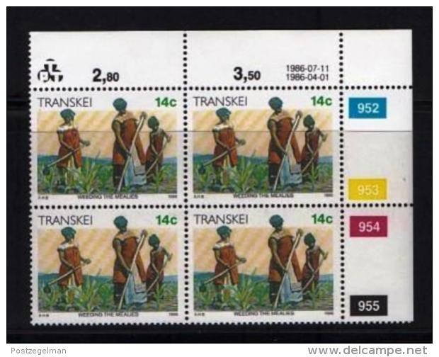 TRANSKEI, 1986, Mint Never Hinged Stamps In Control Blocks, MI 184, Xhosa Culture,  X277 - Transkei