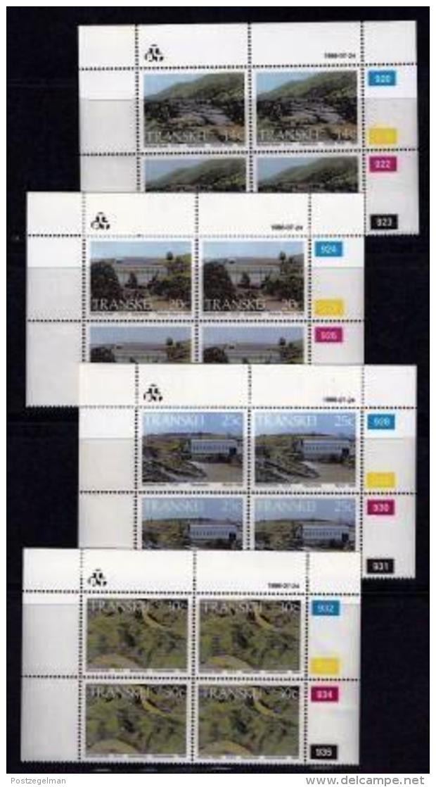 TRANSKEI, 1986, Mint Never Hinged Stamps In Control Blocks, MI 189-192,  Hydro Electric Power,  X238 - Transkei
