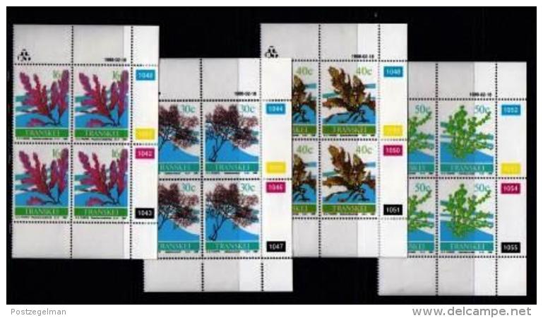 TRANSKEI, 1988, Mint Never Hinged Stamps In Control Blocks, MI 214-217,  Seaweed,  X244 - Transkei