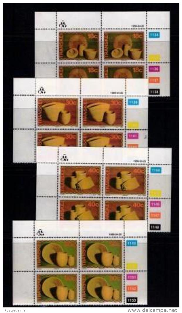 TRANSKEI, 1989, Mint Never Hinged Stamps In Control Blocks, MI  234-237,  Weaving And Basketry,  X249 - Transkei