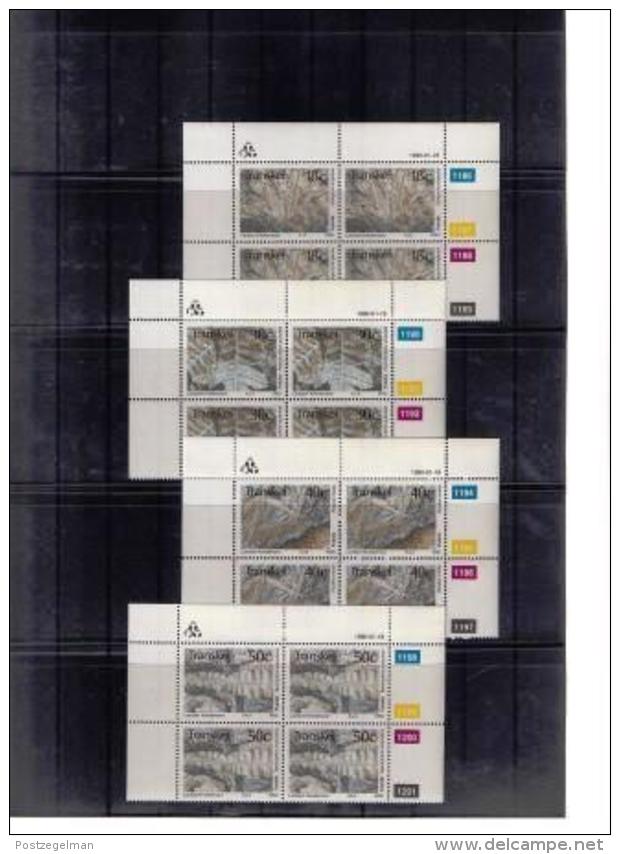 TRANSKEI, 1990, Mint Never Hinged Stamps In Control Blocks, MI  246-249,  Fossils,  X252 - Transkei