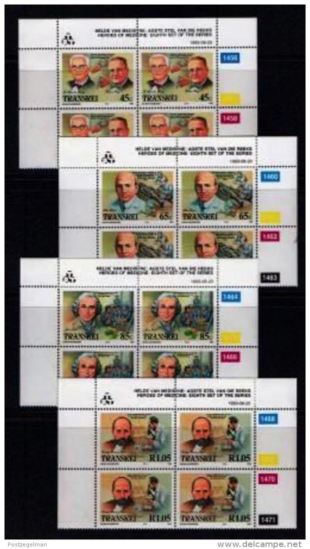 TRANSKEI, 1993, Mint Never Hinged Stamps In Control Blocks, MI  307-310,  Heroes Of Medicines,  X266 - Transkei