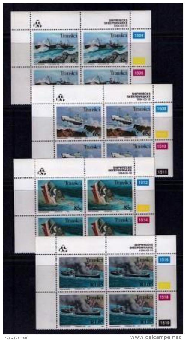 TRANSKEI, 1994, Mint Never Hinged Stamps In Control Blocks, MI  315-318,  Shipwrecks,  X268 - Transkei