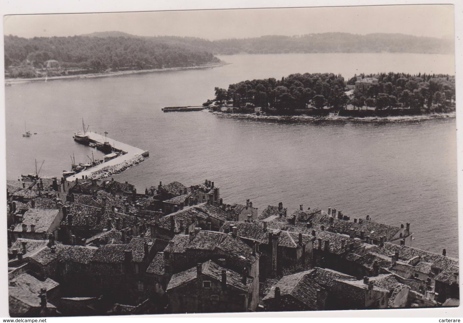 Carte Photo Rare,croatie,croatia,croazia,kroatien,comintat Istrie,ex Ile,reliée Au Continent En 1763,maisons Vieilles - Croatia