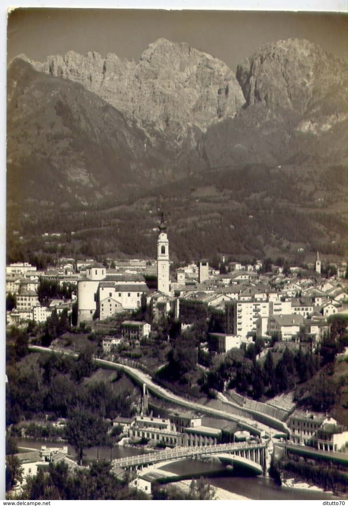 Belluno - Con Prealpi E Ponte Della Vittoria Sul Fiume Piave - Formato Grande Viaggiata Mancante Di Affrancatura &ndash; - Belluno