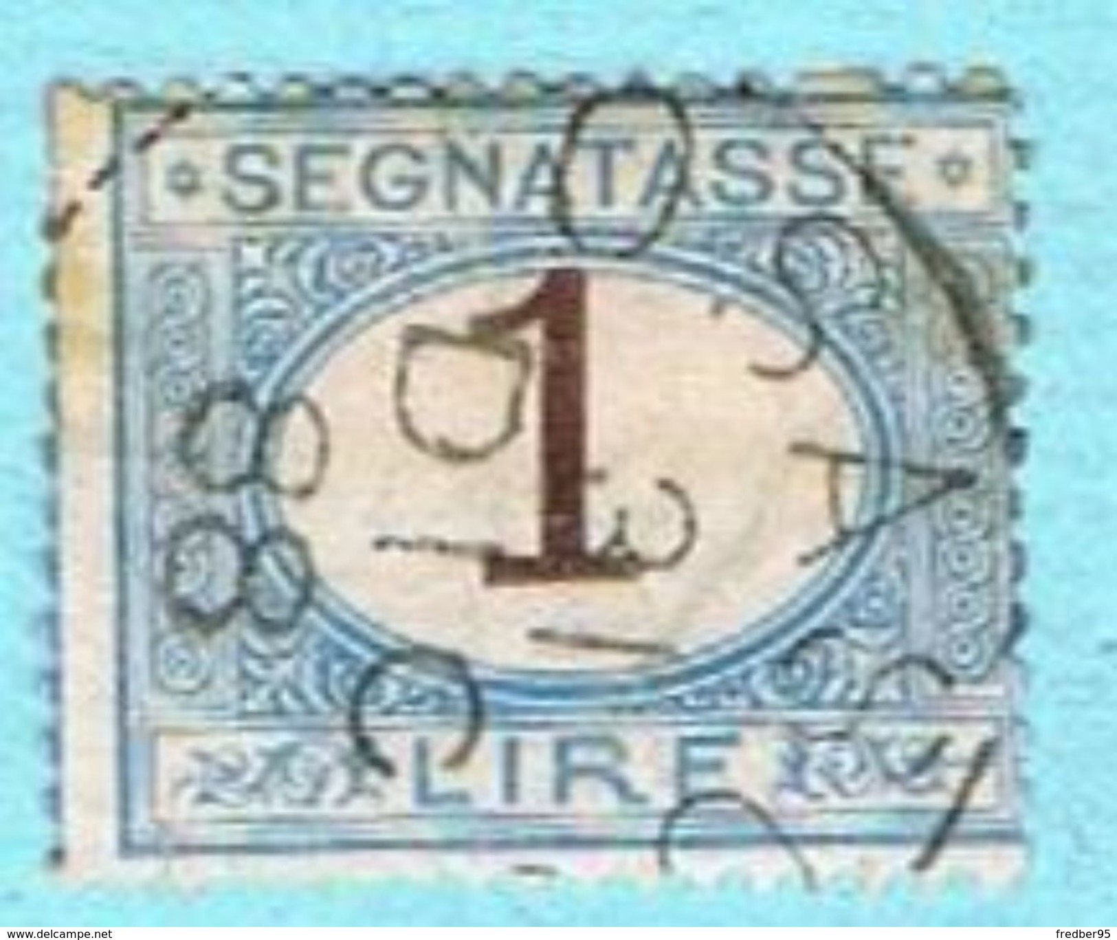 ITALIE OBLITÉRÉ TAXE N°12 - 1870-1903 - 1 L Bleu Et Brun - Strafport