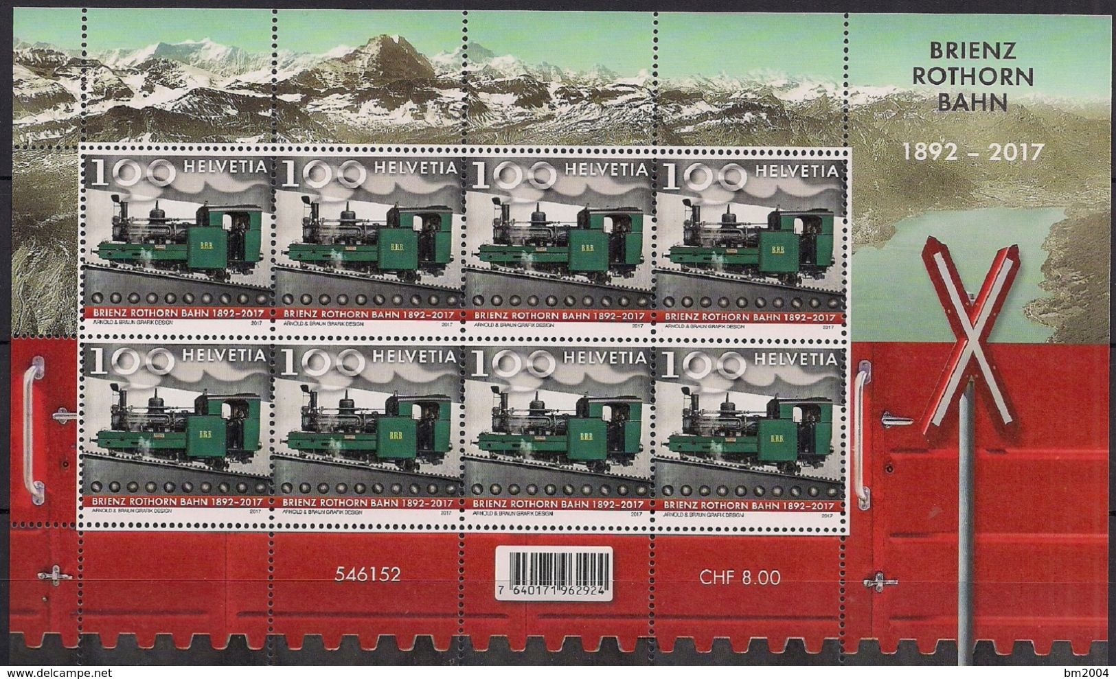 2017 Schweiz Mi. 2492**MNH Sheet  125 Jahre Brienz-Rothorn-Bahn - Blocks & Kleinbögen