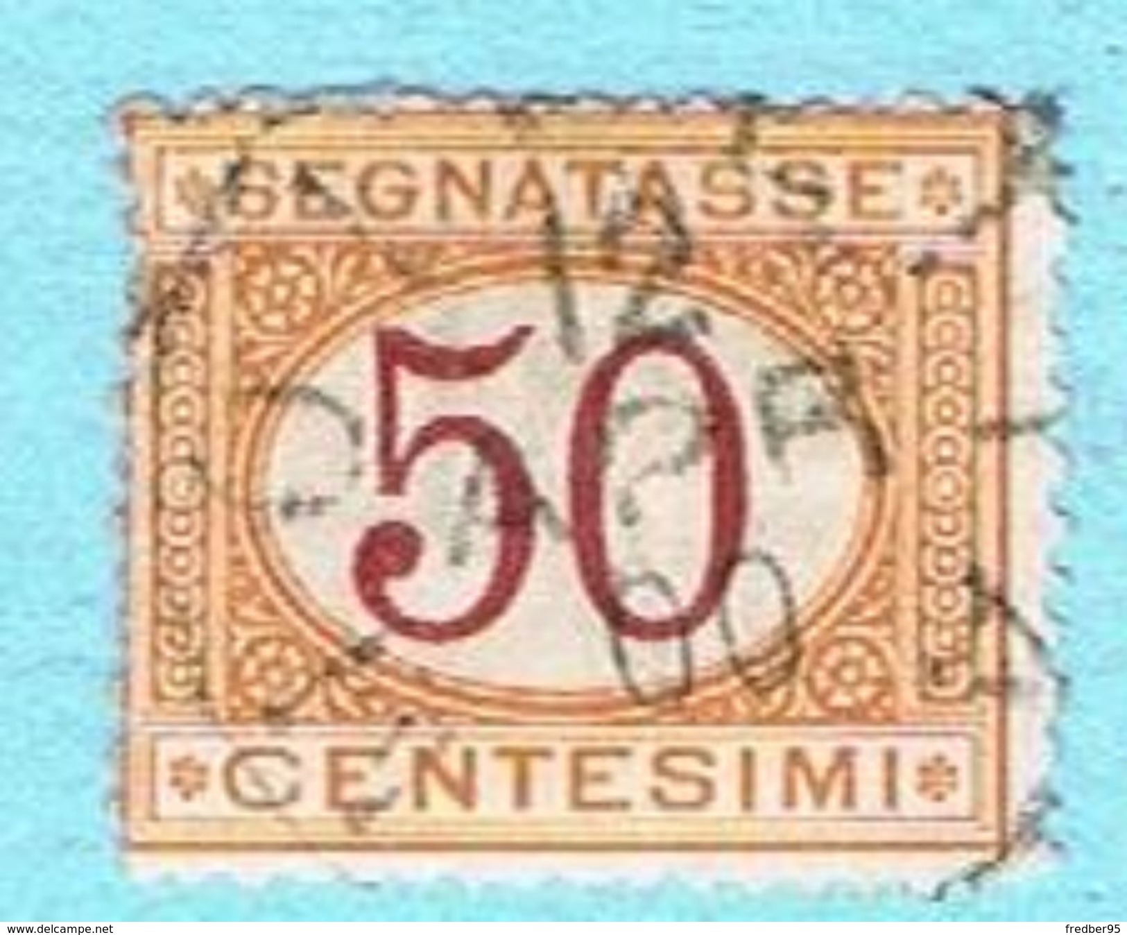 ITALIE OBLITÉRÉ TAXE N°10 - 1870-1903 - 50c Orange Et Carmin - Portomarken