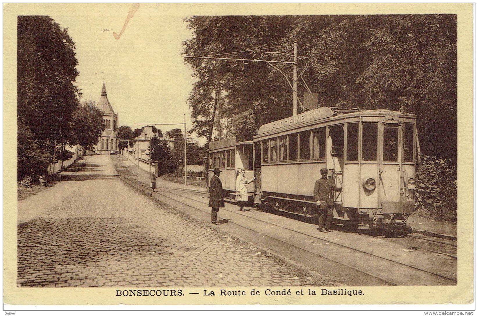 Bonsecours La Route De Condé Et La Basilique  Tram Electrique - Péruwelz