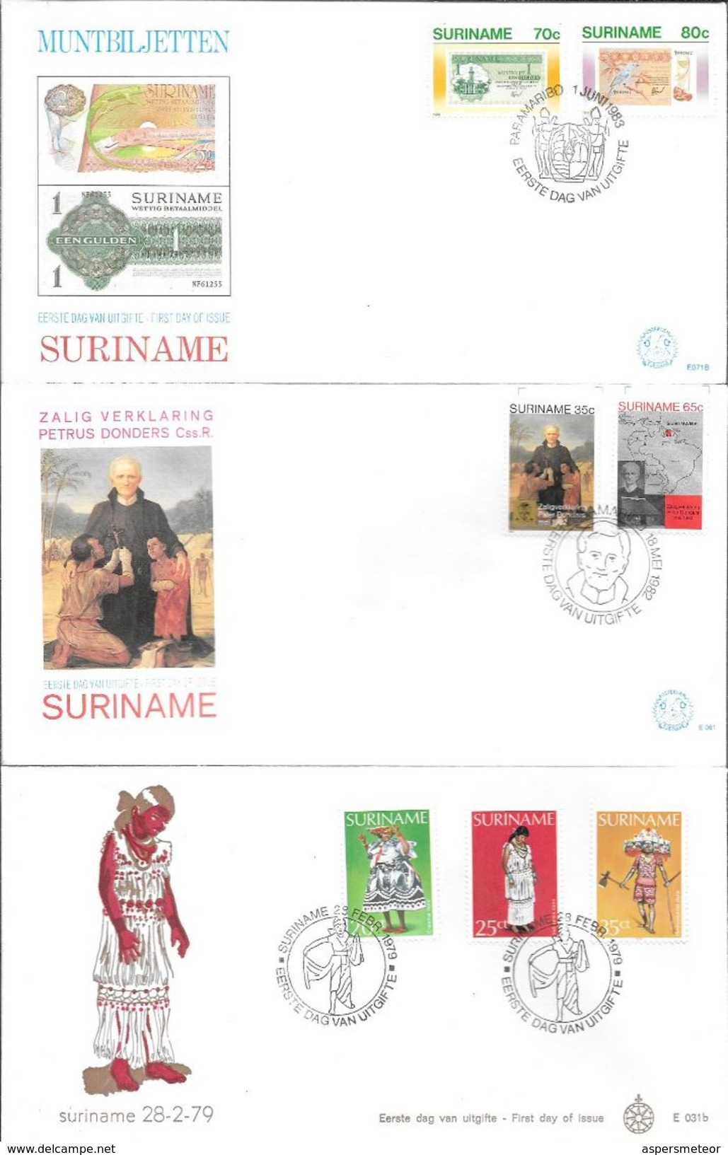 SURINAME SURINAM LOT DE 11 ENVELOPES FDC DIFFERENTS TRES BON ETAT