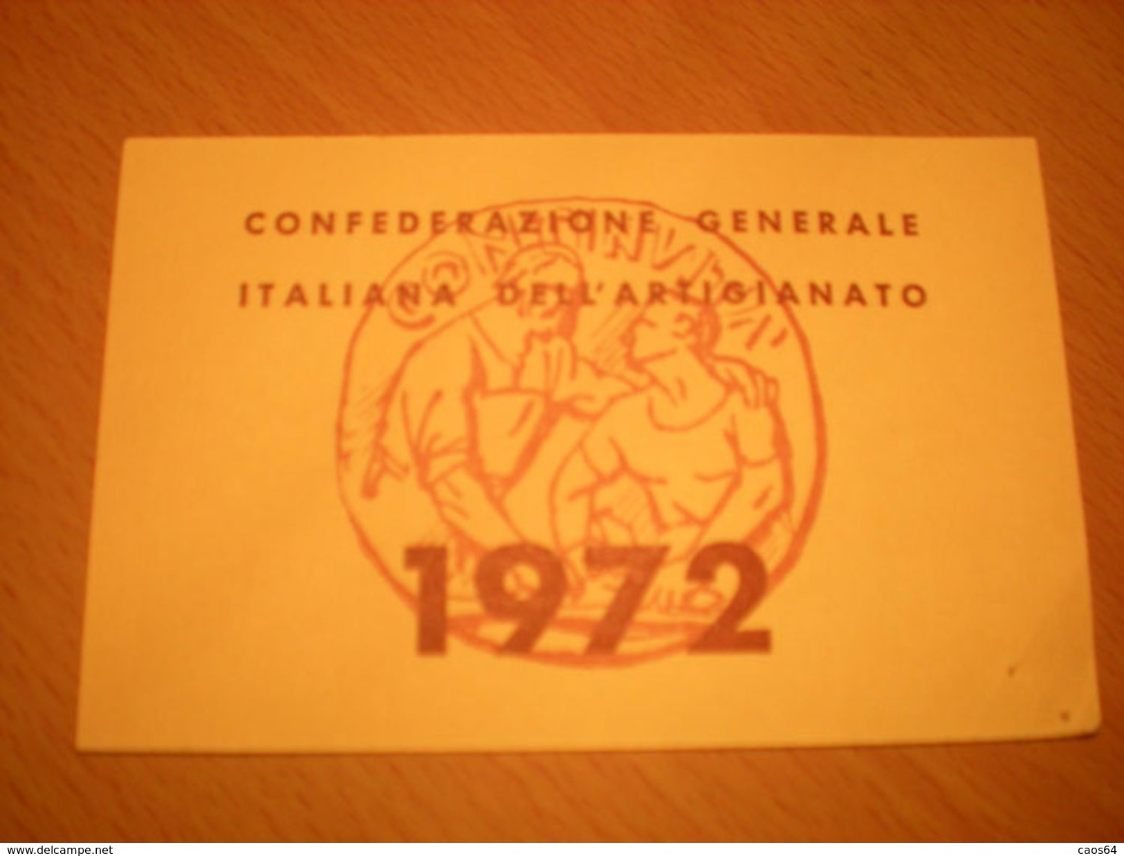 TESSERA CONFEDERAZIONE GENERALE ITALIANA DELL'ARTIGIANATO 1972 - Cartes De Membre