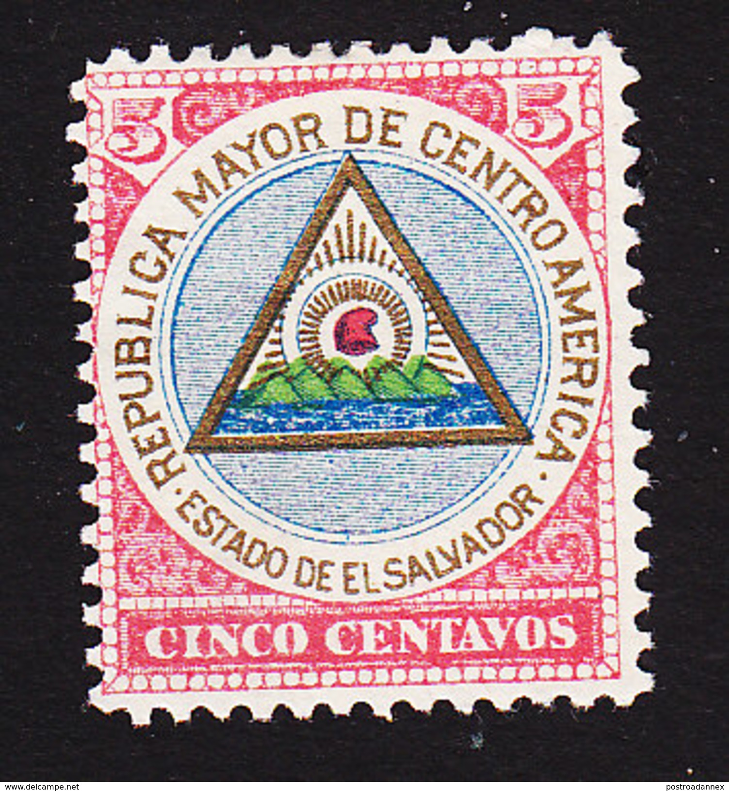 El Salvador, Scott #176, Mint No Gum, Coat Of Arms, Issued 1897 - Salvador