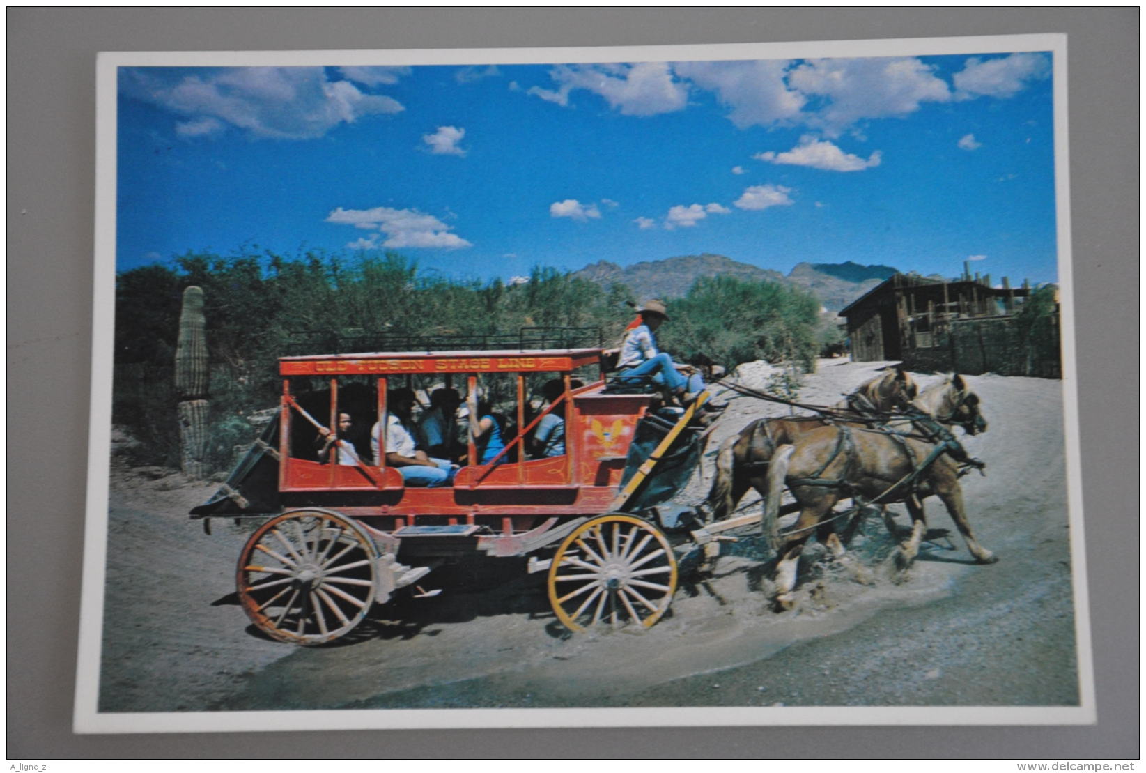 REF 304  : CPSM U.S.A. Old Tucson Arizona Western Cowboy Diligence Stage Coach - Tucson