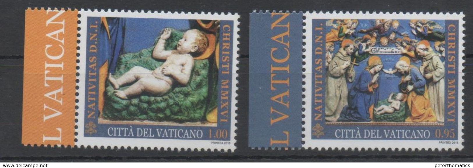 VATICAN, 2016, MNH, CHRISTMAS, 2v - Kerstmis