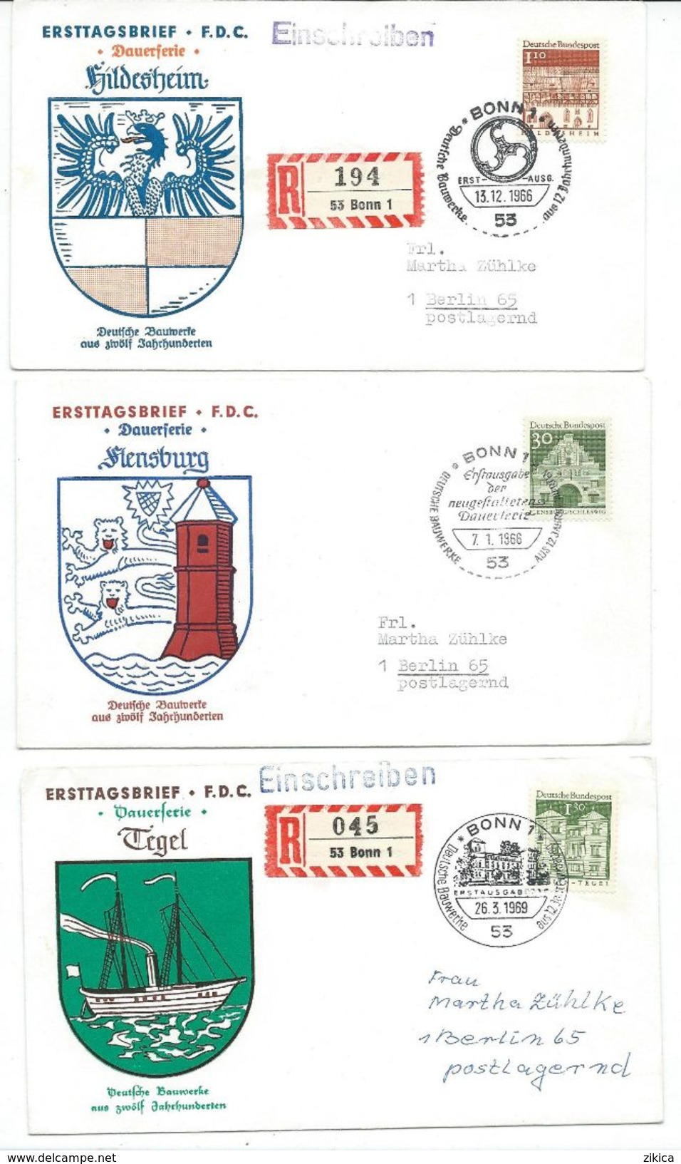 Coat Of Arms > Covers.Lot - 13 Covers From Germany Cities.5 Scans - Omslagen