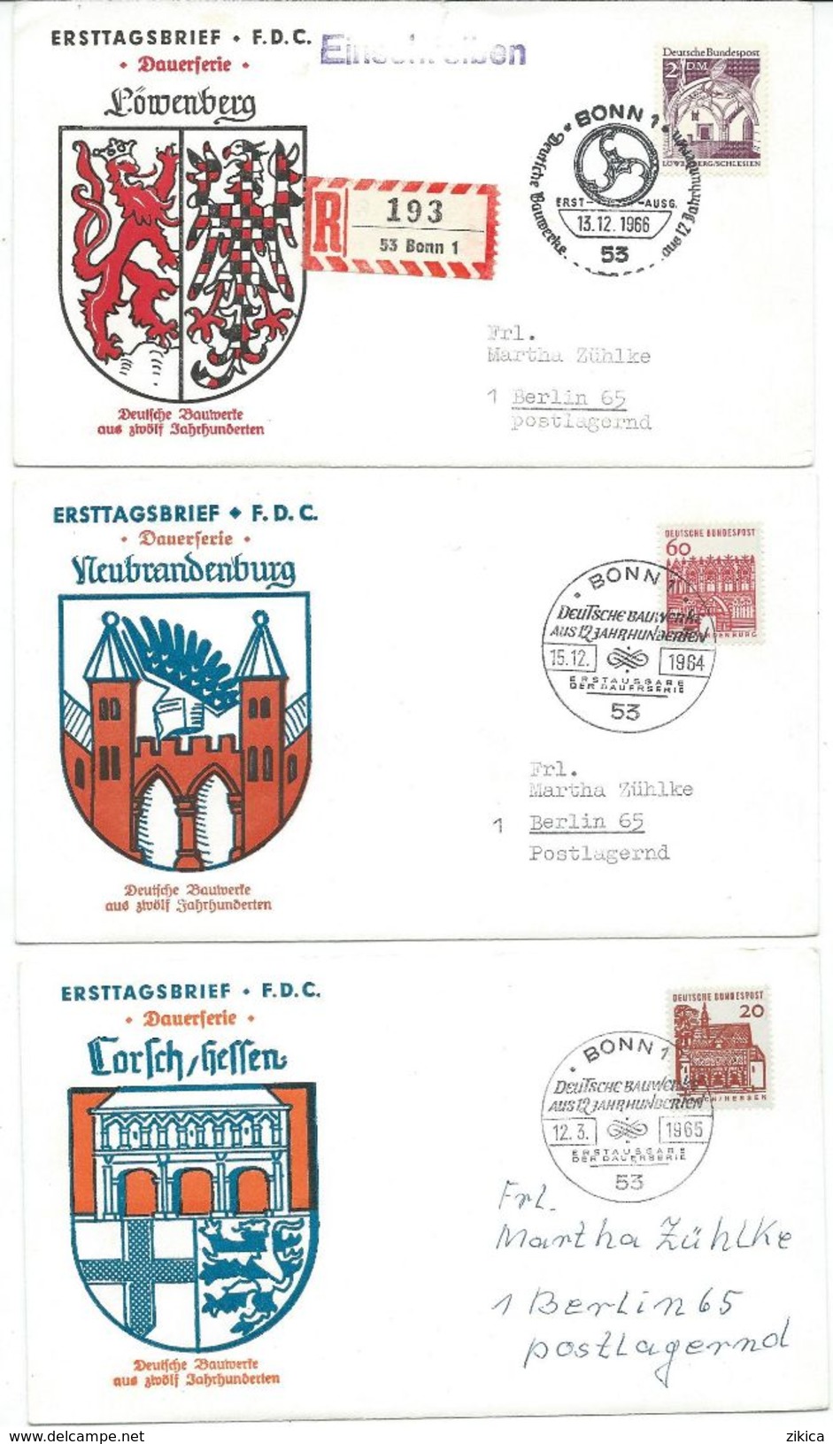 Coat Of Arms > Covers.Lot - 13 Covers From Germany Cities.5 Scans - Buste