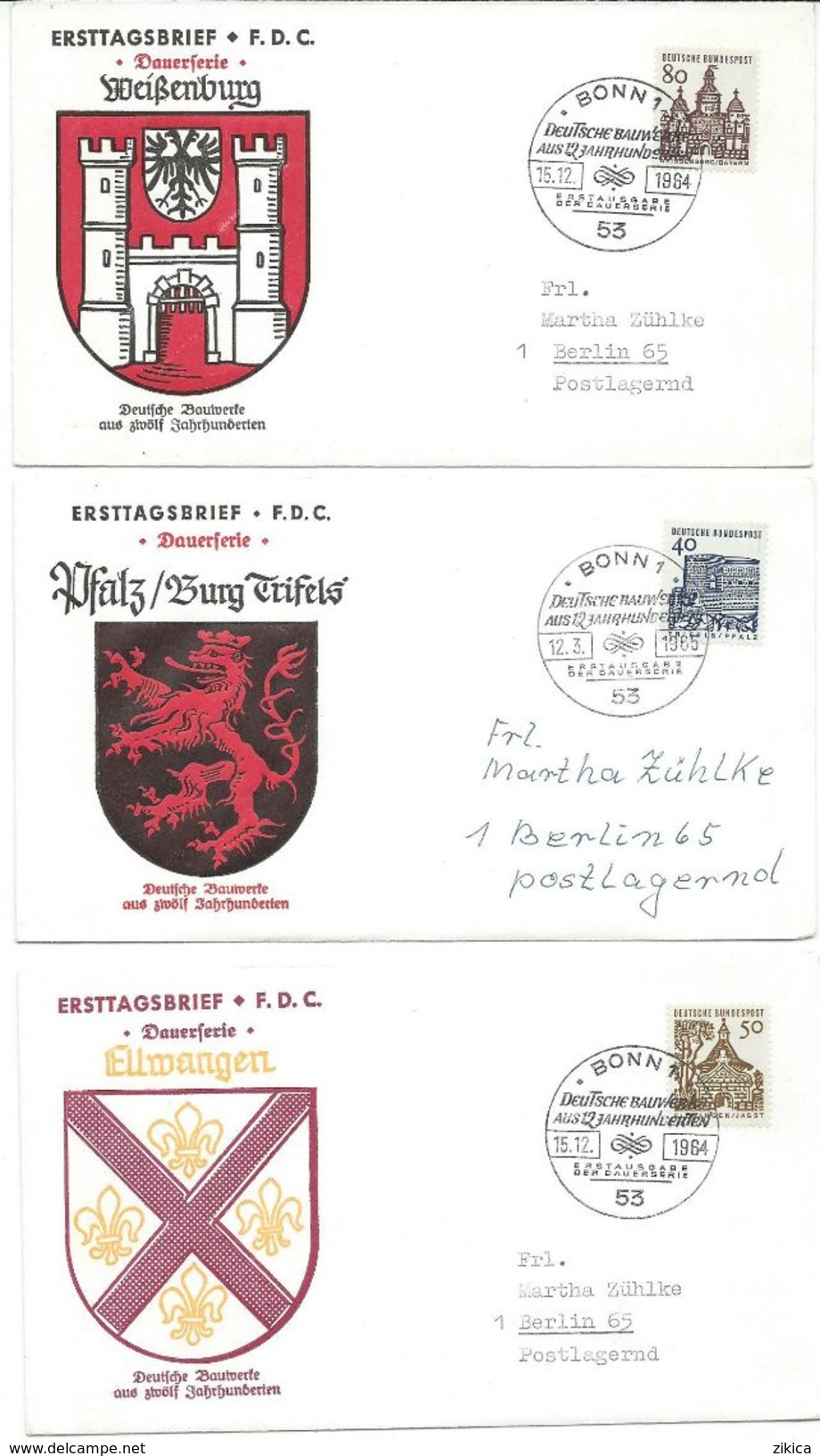 Coat Of Arms > Covers.Lot - 13 Covers From Germany Cities.5 Scans - Enveloppes