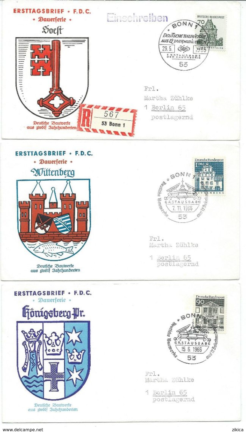 Coat Of Arms > Covers.Lot - 13 Covers From Germany Cities.5 Scans - Buste