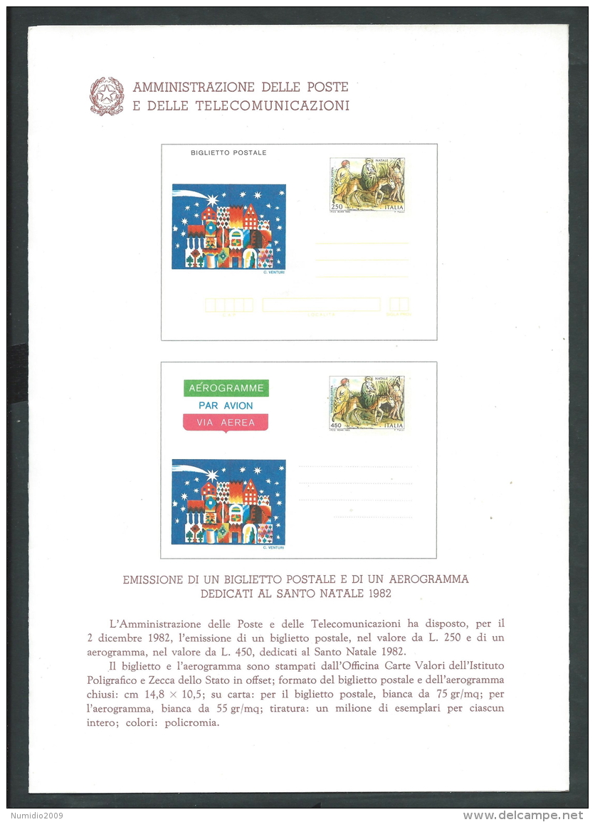 1982 ITALIA BOLLETTINO ILLUSTRATIVO N. 24 NATALE - Other & Unclassified