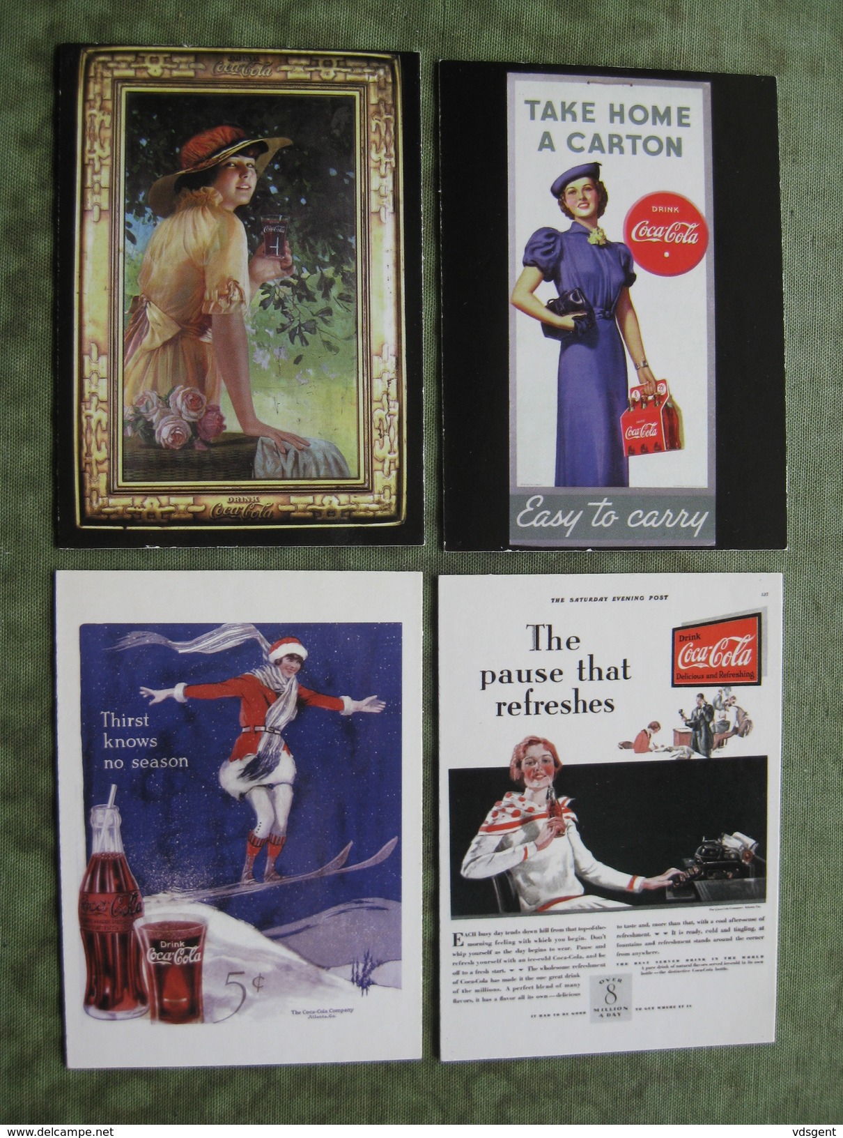 SET OF 4 COCA COLA COLLECTION CARDS ( Scan Recto/verso ) - Autres & Non Classés