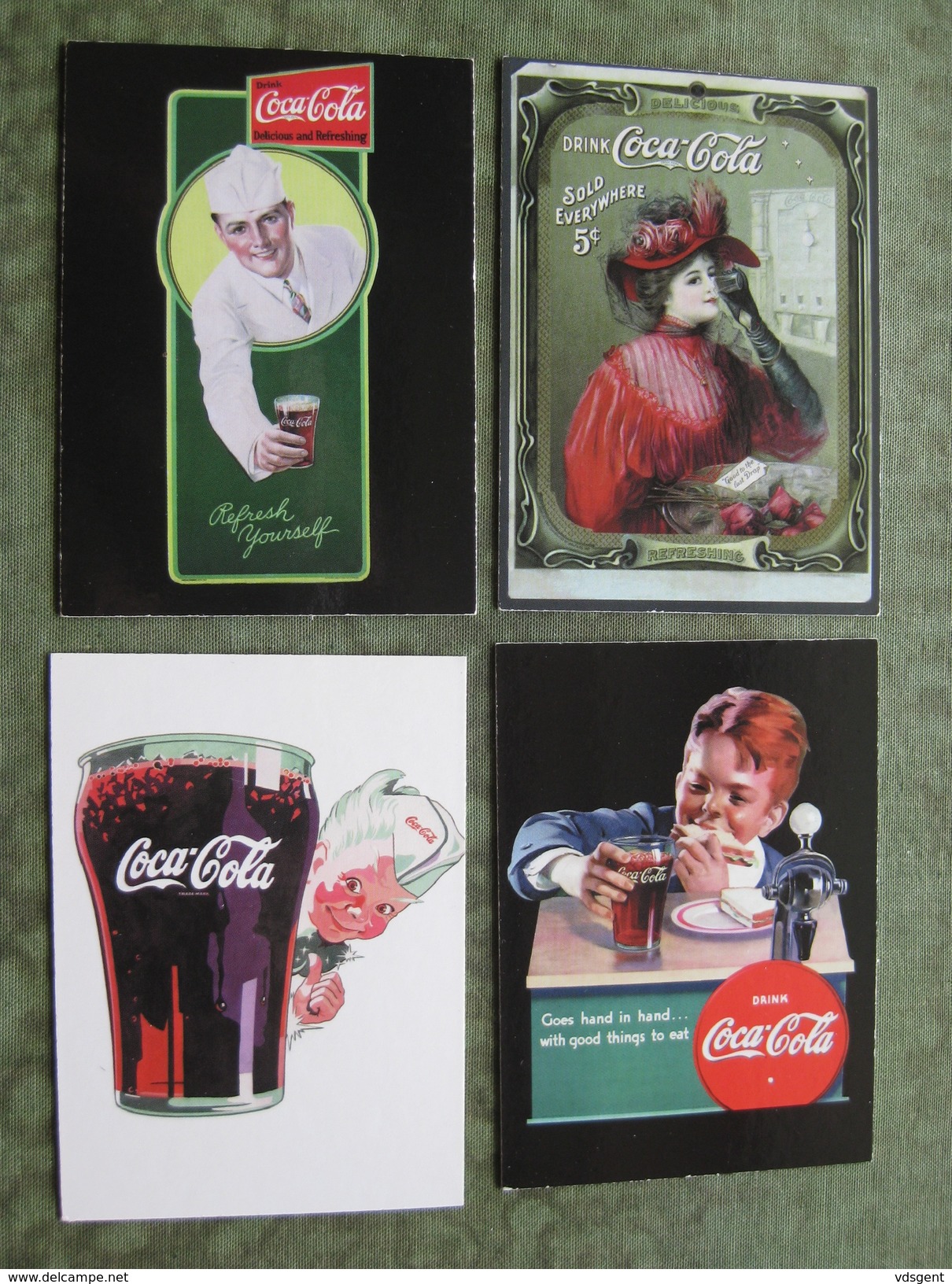 SET OF 4 COCA COLA COLLECTION CARDS ( Scan Recto/verso ) - Autres & Non Classés