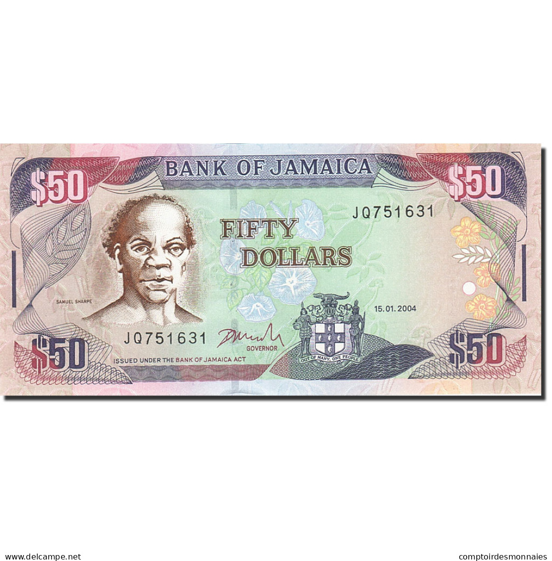 Billet, Jamaica, 50 Dollars, 2003, 2004-01-15, KM:83b, NEUF - Jamaique