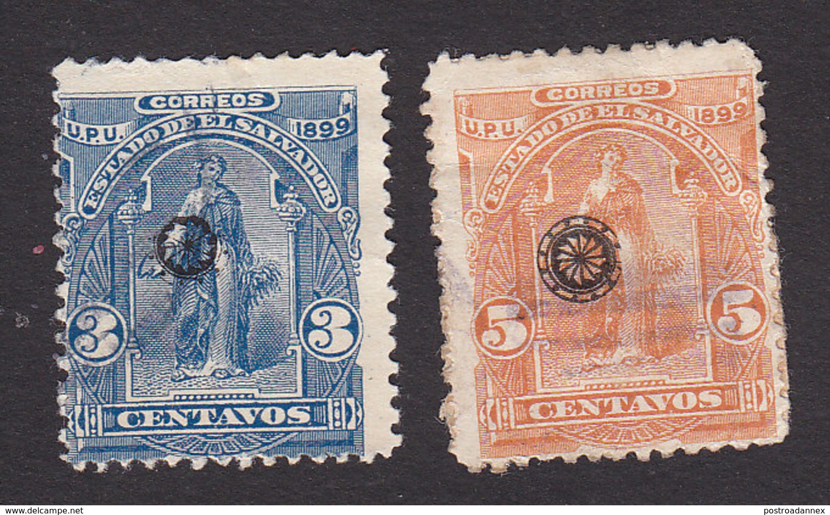 El Salvador, Scott #215-216, Used, Ceres Overprinted, Issued 1899 - El Salvador