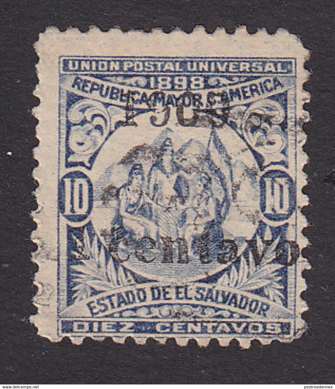 El Salvador, Scott #226, Used, Allegory Of Central American Union Surcharged, Issued 1900 - El Salvador