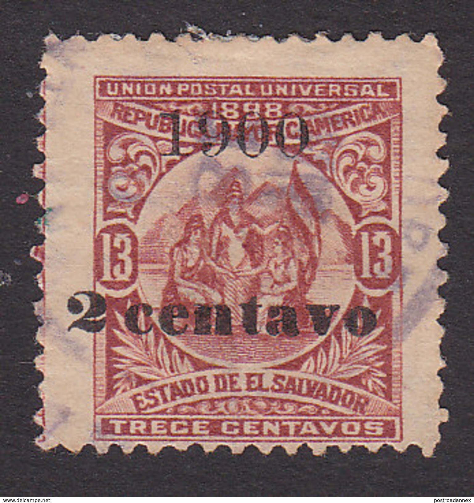 El Salvador, Scott #229, Used, Allegory Of Central American Union Surcharged, Issued 1900 - El Salvador